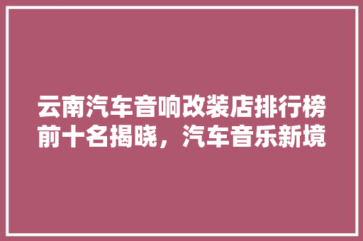 云南汽车音响改装店排行榜前十名揭晓，汽车音乐新境界！