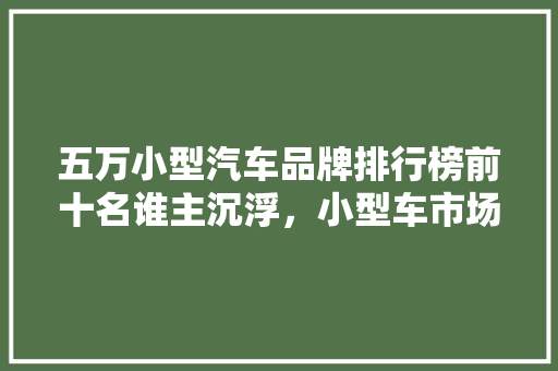 五万小型汽车品牌排行榜前十名谁主沉浮，小型车市场新趋势