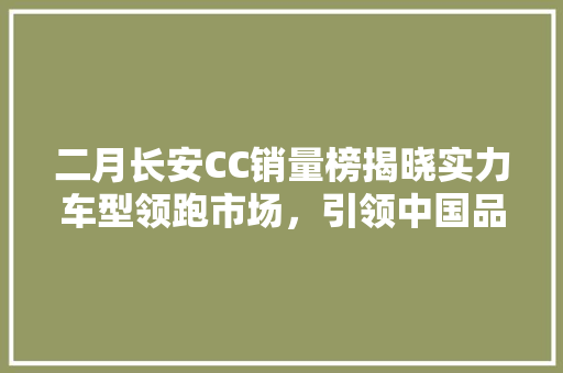 二月长安CC销量榜揭晓实力车型领跑市场，引领中国品牌崛起