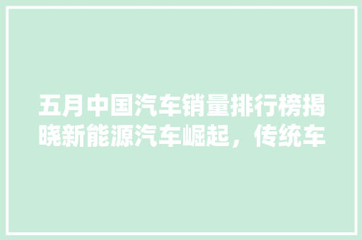 五月中国汽车销量排行榜揭晓新能源汽车崛起，传统车企转型加速