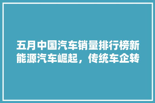 五月中国汽车销量排行榜新能源汽车崛起，传统车企转型升级