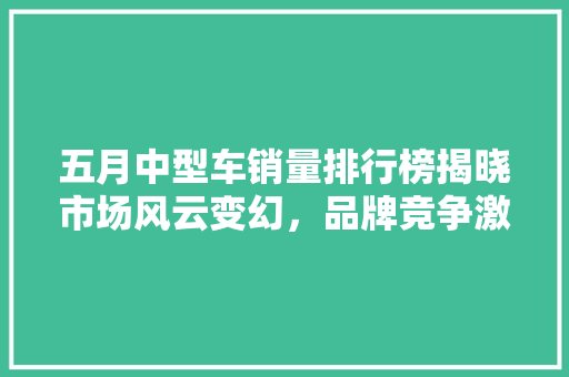 五月中型车销量排行榜揭晓市场风云变幻，品牌竞争激烈