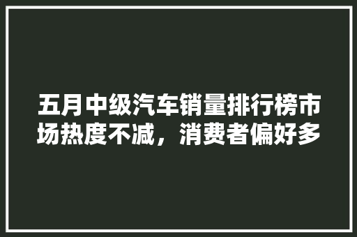 五月中级汽车销量排行榜市场热度不减，消费者偏好多样化