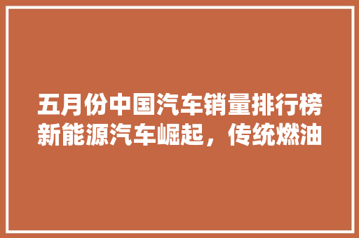 五月份中国汽车销量排行榜新能源汽车崛起，传统燃油车面临挑战