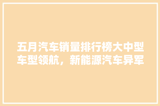 五月汽车销量排行榜大中型车型领航，新能源汽车异军突起