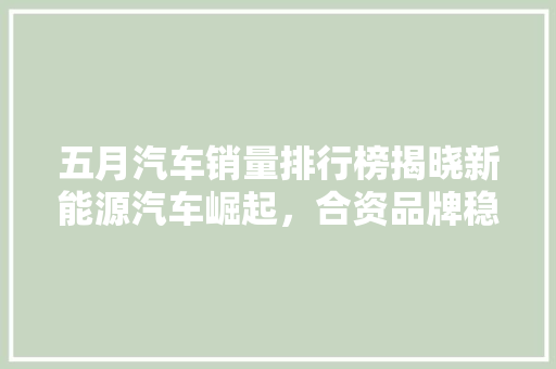 五月汽车销量排行榜揭晓新能源汽车崛起，合资品牌稳坐头把交椅