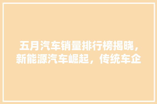 五月汽车销量排行榜揭晓，新能源汽车崛起，传统车企面临挑战