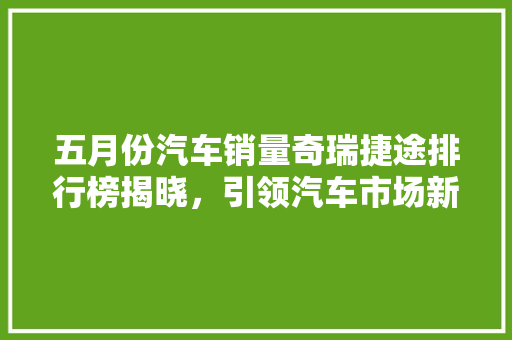五月份汽车销量奇瑞捷途排行榜揭晓，引领汽车市场新潮流