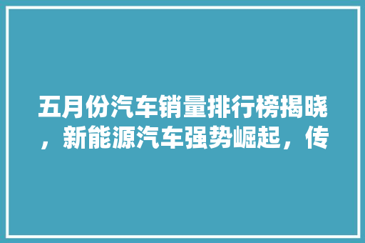 五月份汽车销量排行榜揭晓，新能源汽车强势崛起，传统车企面临挑战