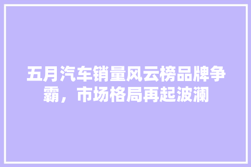 五月汽车销量风云榜品牌争霸，市场格局再起波澜