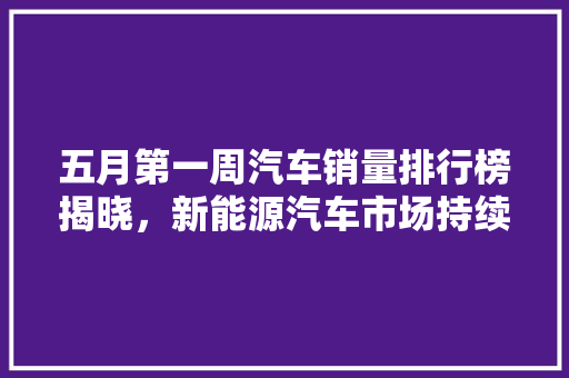 五月第一周汽车销量排行榜揭晓，新能源汽车市场持续火爆