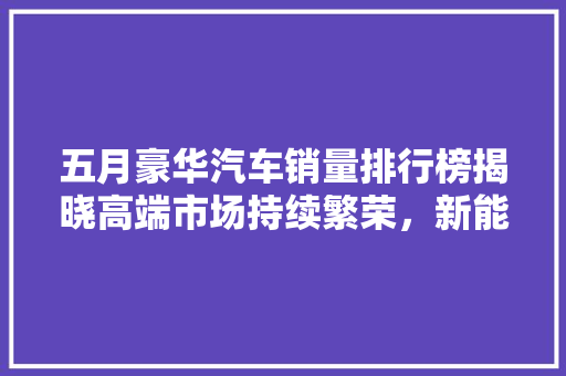 五月豪华汽车销量排行榜揭晓高端市场持续繁荣，新能源汽车崛起