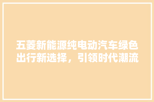 五菱新能源纯电动汽车绿色出行新选择，引领时代潮流