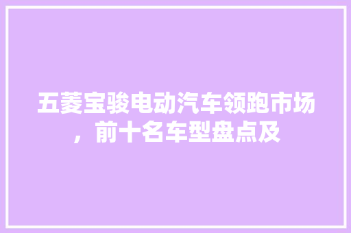 五菱宝骏电动汽车领跑市场，前十名车型盘点及