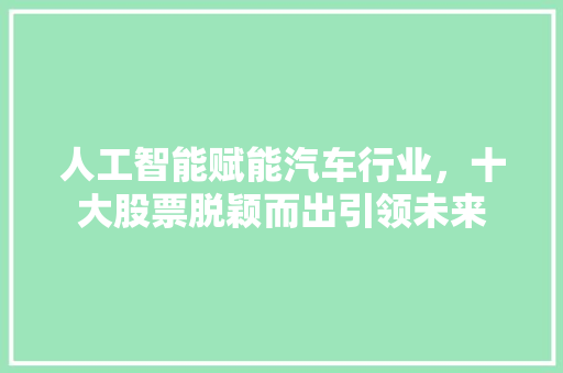 人工智能赋能汽车行业，十大股票脱颖而出引领未来