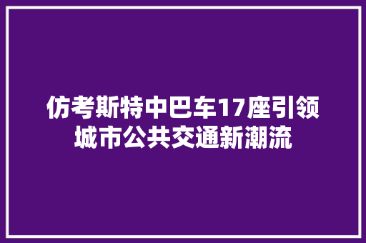 仿考斯特中巴车17座引领城市公共交通新潮流