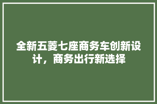 全新五菱七座商务车创新设计，商务出行新选择