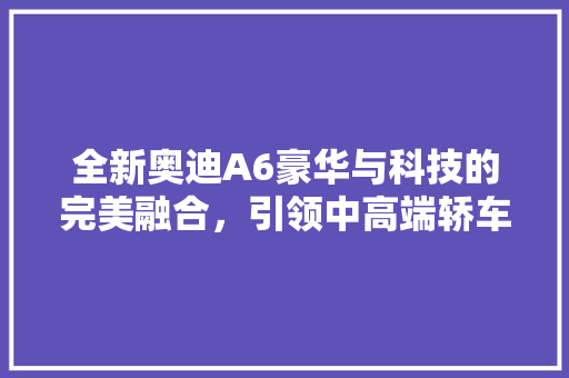 全新奥迪A6豪华与科技的完美融合，引领中高端轿车市场新潮流