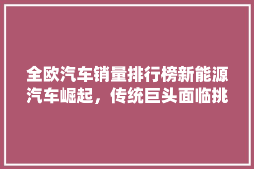 全欧汽车销量排行榜新能源汽车崛起，传统巨头面临挑战