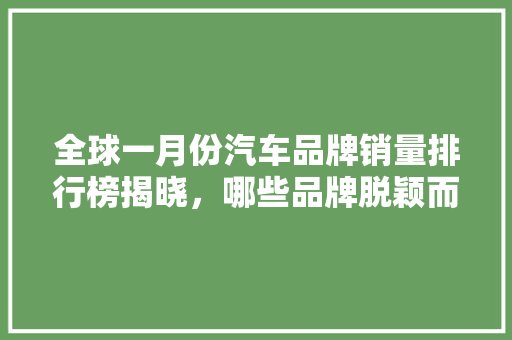全球一月份汽车品牌销量排行榜揭晓，哪些品牌脱颖而出