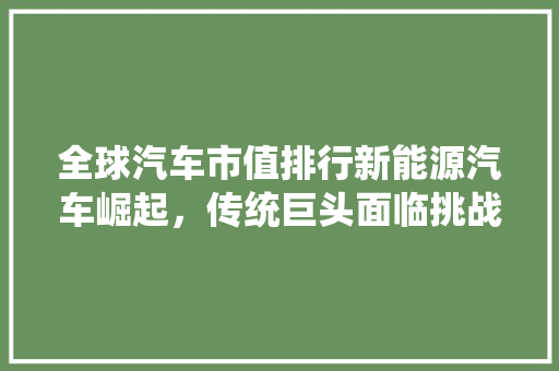 全球汽车市值排行新能源汽车崛起，传统巨头面临挑战