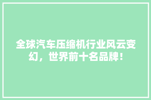 全球汽车压缩机行业风云变幻，世界前十名品牌！