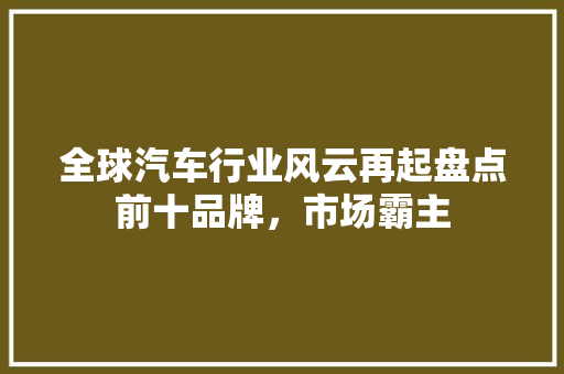 全球汽车行业风云再起盘点前十品牌，市场霸主