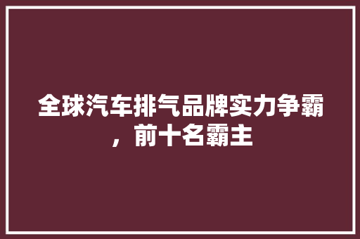 全球汽车排气品牌实力争霸，前十名霸主
