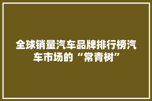 全球销量汽车品牌排行榜汽车市场的“常青树”