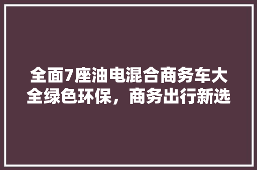 全面7座油电混合商务车大全绿色环保，商务出行新选择