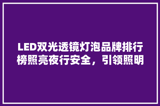 LED双光透镜灯泡品牌排行榜照亮夜行安全，引领照明新潮流