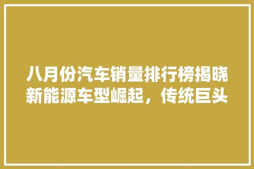 八月份汽车销量排行榜揭晓新能源车型崛起，传统巨头面临挑战