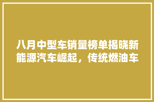 八月中型车销量榜单揭晓新能源汽车崛起，传统燃油车面临挑战
