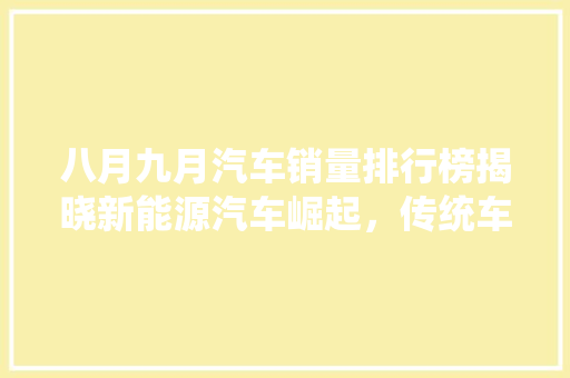 八月九月汽车销量排行榜揭晓新能源汽车崛起，传统车企面临挑战