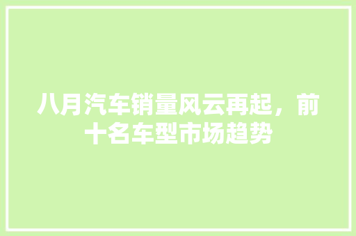 八月汽车销量风云再起，前十名车型市场趋势