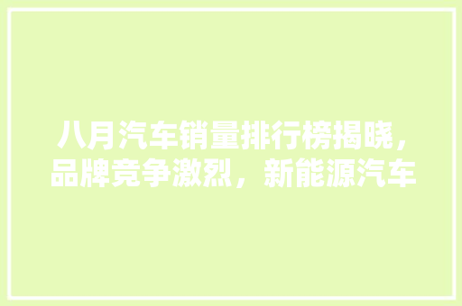 八月汽车销量排行榜揭晓，品牌竞争激烈，新能源汽车崛起