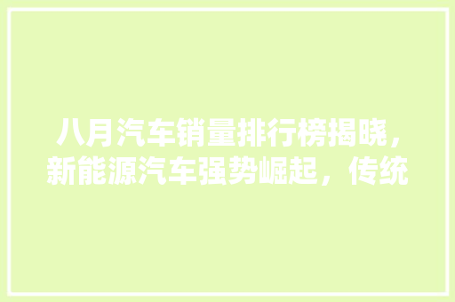 八月汽车销量排行榜揭晓，新能源汽车强势崛起，传统燃油车面临挑战