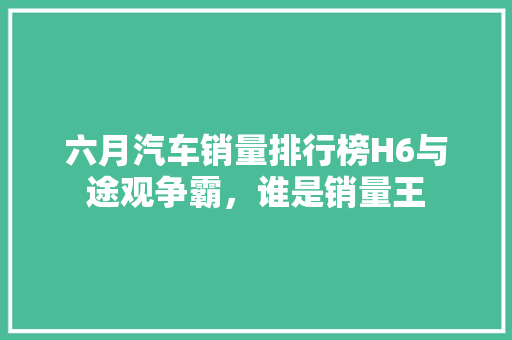 六月汽车销量排行榜H6与途观争霸，谁是销量王
