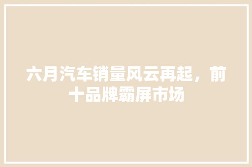 六月汽车销量风云再起，前十品牌霸屏市场