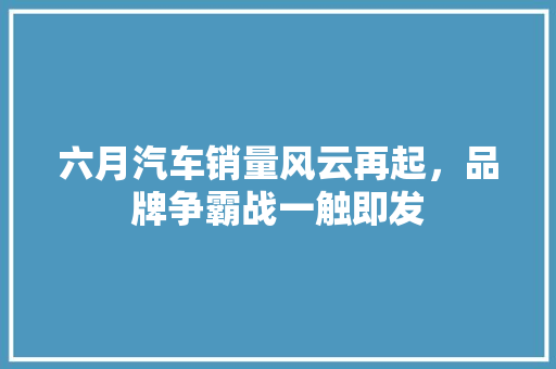 六月汽车销量风云再起，品牌争霸战一触即发