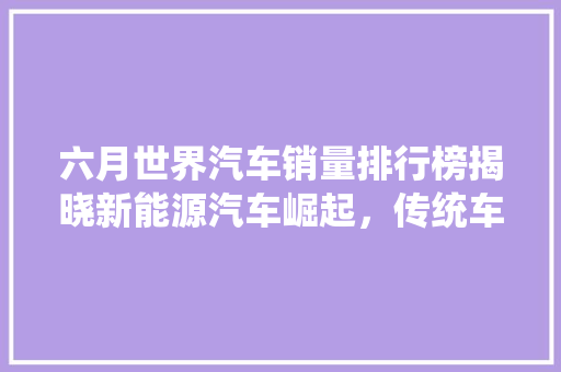 六月世界汽车销量排行榜揭晓新能源汽车崛起，传统车企面临挑战