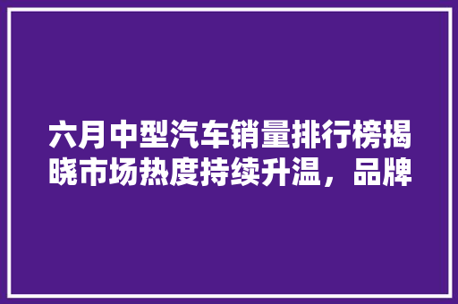 六月中型汽车销量排行榜揭晓市场热度持续升温，品牌竞争愈发激烈