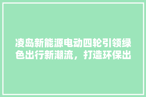 凌岛新能源电动四轮引领绿色出行新潮流，打造环保出行新标杆