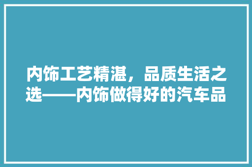 内饰工艺精湛，品质生活之选——内饰做得好的汽车品牌排行榜