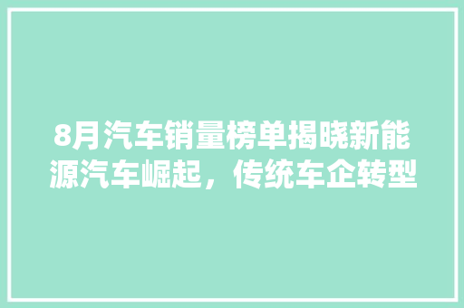 8月汽车销量榜单揭晓新能源汽车崛起，传统车企转型加速
