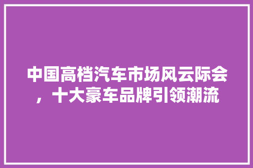 中国高档汽车市场风云际会，十大豪车品牌引领潮流