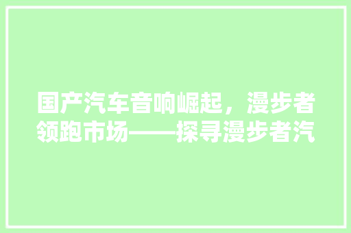 国产汽车音响崛起，漫步者领跑市场——探寻漫步者汽车音响的卓越之路