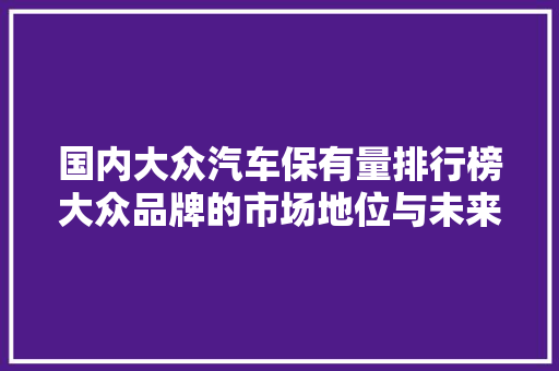 国内大众汽车保有量排行榜大众品牌的市场地位与未来展望