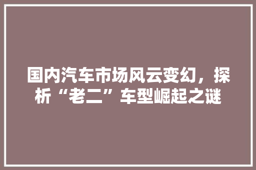 国内汽车市场风云变幻，探析“老二”车型崛起之谜