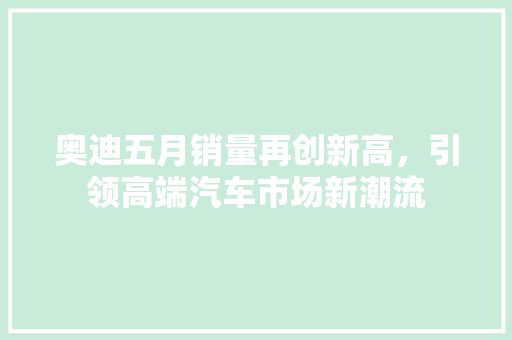 奥迪五月销量再创新高，引领高端汽车市场新潮流